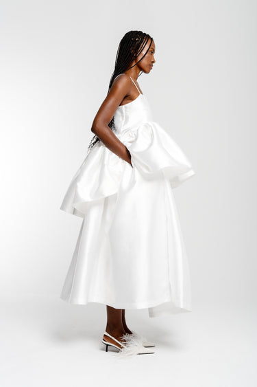 WHITE HIGH WAIST PLEATED FULL SKIRT marques almeida