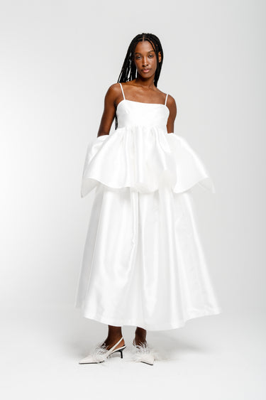 WHITE HIGH WAIST PLEATED FULL SKIRT marques almeida