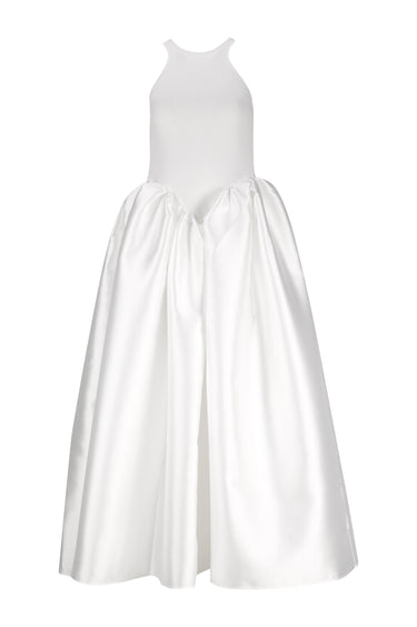 WHITE LONG DRESS WITH FULL SKIRT marques almeida