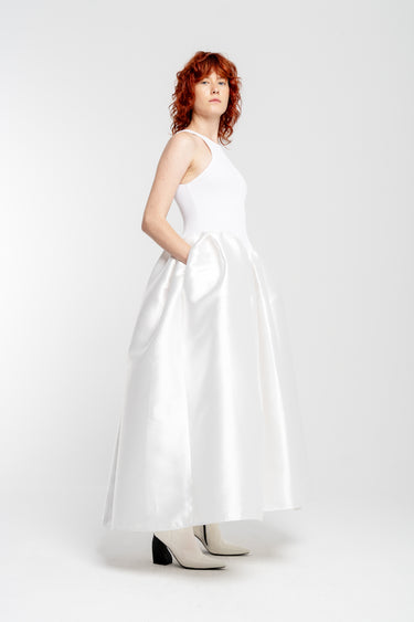 WHITE LONG DRESS WITH FULL SKIRT marques almeida