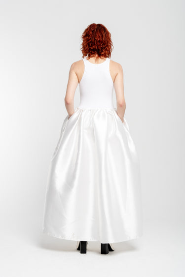 WHITE LONG DRESS WITH FULL SKIRT marques almeida