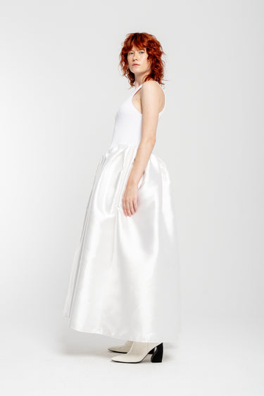 WHITE LONG DRESS WITH FULL SKIRT marques almeida