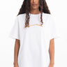 WHITE OVERSIZED T-SHIRT WITH GOLD LOGO MARQUES ALMEIDA
