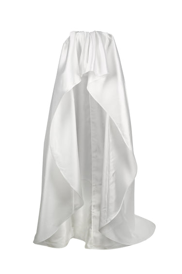 WHITE PLEATED STRAPLESS TRAIN TOP marques almeida