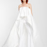 WHITE PLEATED STRAPLESS TRAIN TOP marques almeida