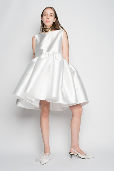 WHITE SHORT SLEEVELESS PUFF DRESS marques almeida