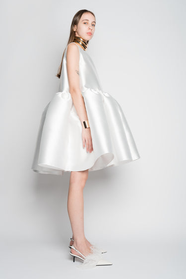 WHITE SHORT SLEEVELESS PUFF DRESS marques almeida