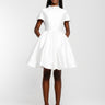 WHITE SHORT SLEEVE PUFF SKIRT DRESS