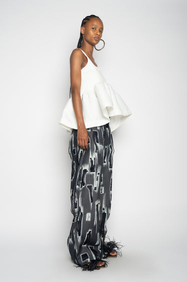 WHITE SLEEVELESS PUFF HEM TOP marques almeida