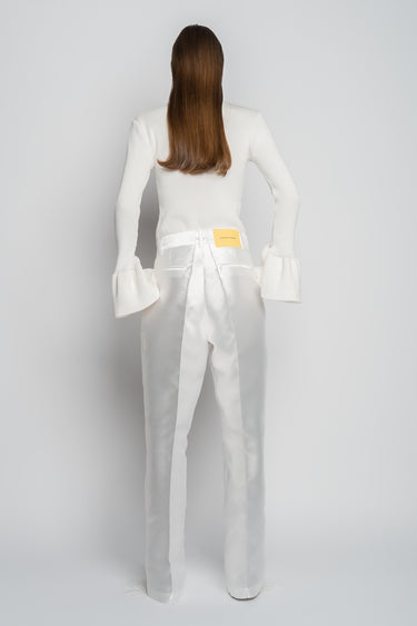 WHITE WIDE LEG TROUSERS MARQUES ALMEIDA