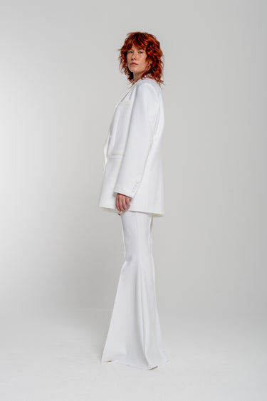 WHITE EXTREME FLARE TROUSERS marques almeida