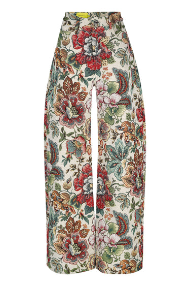 WHITE FLORAL BROCADE BOYFRIEND TROUSERS marques almeida