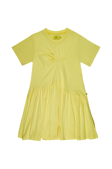 YELLOW GATHERED DRESS ma kids