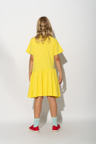 YELLOW GATHERED DRESS ma kids