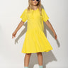 YELLOW GATHERED DRESS ma kids