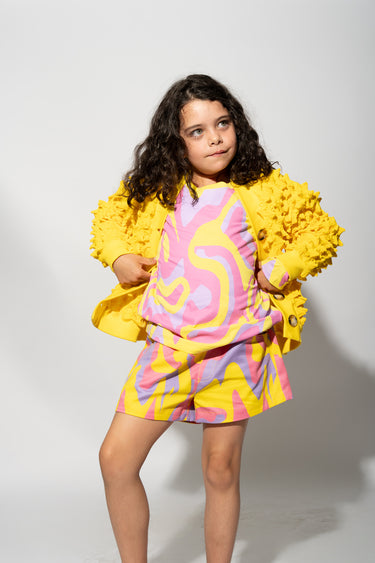 YELLOW SPIKE CARDIGAN MA KIDS