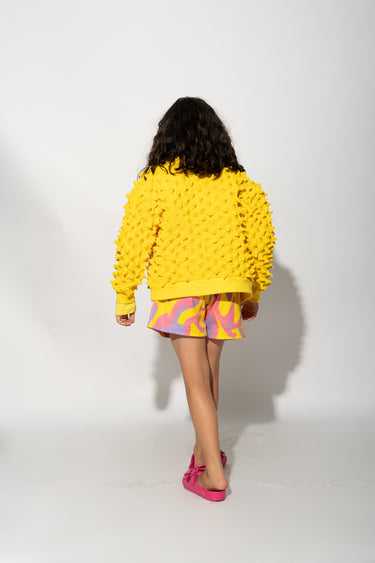 YELLOW SPIKE CARDIGAN MA KIDS