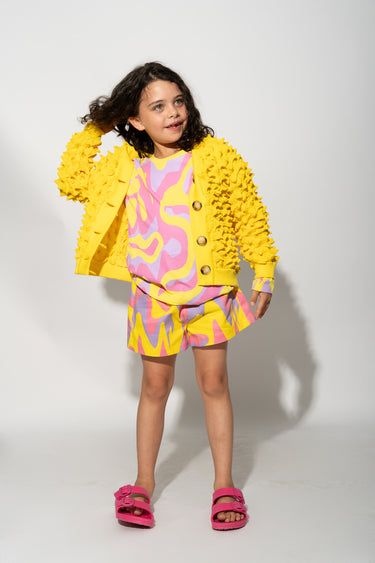 YELLOW SPIKE CARDIGAN MA KIDS