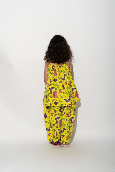 YELLOW SQUIGGLE OVERSIZED SLIP TOP ma kids