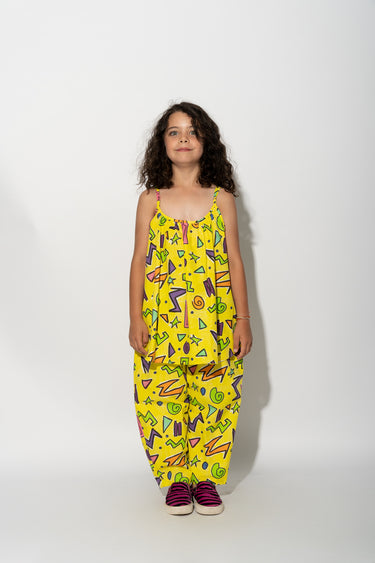 YELLOW SQUIGGLE OVERSIZED SLIP TOP ma kids