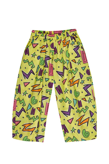 YELLOW SQUIGGLE PRINT BALLOON TROUSERS ma kids