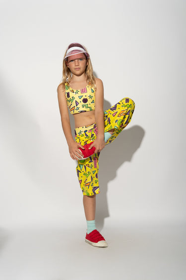 YELLOW SQUIGGLE PRINT BALLOON TROUSERS ma kids