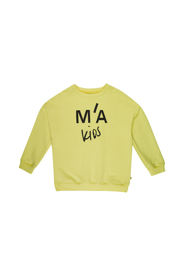 YELLOW SWEATSHIRT WITH EMBROIDERED LOGO MA KIDS