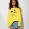 YELLOW SWEATSHIRT WITH EMBROIDERED LOGO MA KIDS