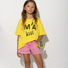 YELLOW T-SHIRT WITH EMBROIDERED LOGO makids