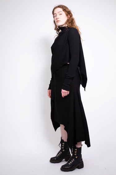 CLASSIC M'A DRAPED MERINO SKIRT IN BLACK - marques-almeida-dev