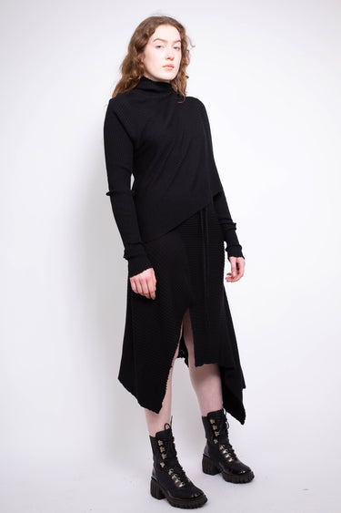 CLASSIC M'A DRAPED MERINO SKIRT IN BLACK - marques-almeida-dev