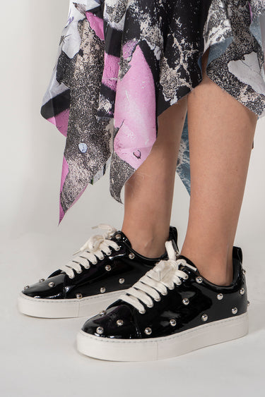 MARQUES ALMEIDA STUDDED PATENT LEATHER CLASSIC SNEAKER