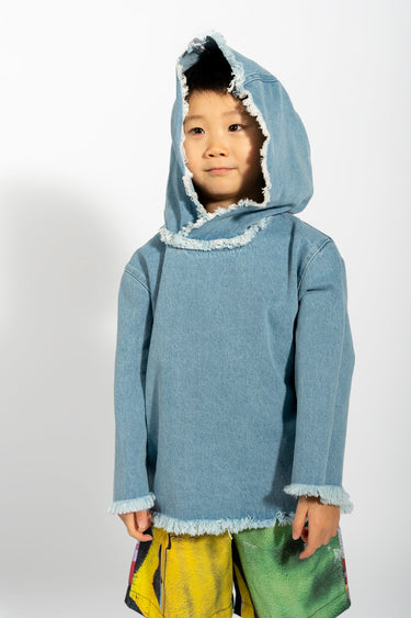 BABY BLUE DENIM CLASSIC HOODIE M'A KIDS