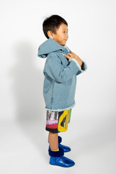 BABY BLUE DENIM CLASSIC HOODIE M'A KIDS