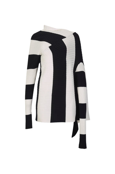 BLACK AND WHITE DRAPED JUMPER marques almeida