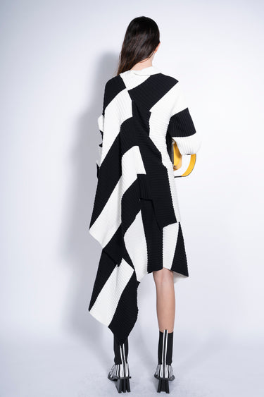 BLACK AND WHITE DRAPED JUMPER marques almeida