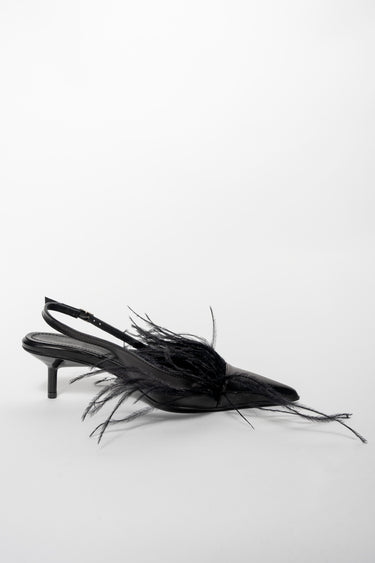 BLACK FEATHER PUMPS MARQUES ALMEIDA