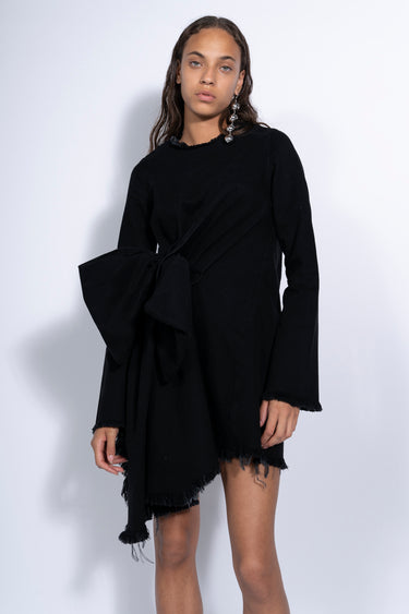 BLACK JANIS DRESS WITH FRONT PLEATS marques almeida