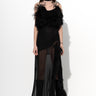 BLACK SILK FEATHER TRIM GOWN marques almeida