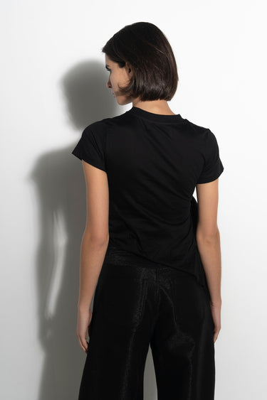 BLACK T-SHIRT WITH SIDE BOW marques almeida