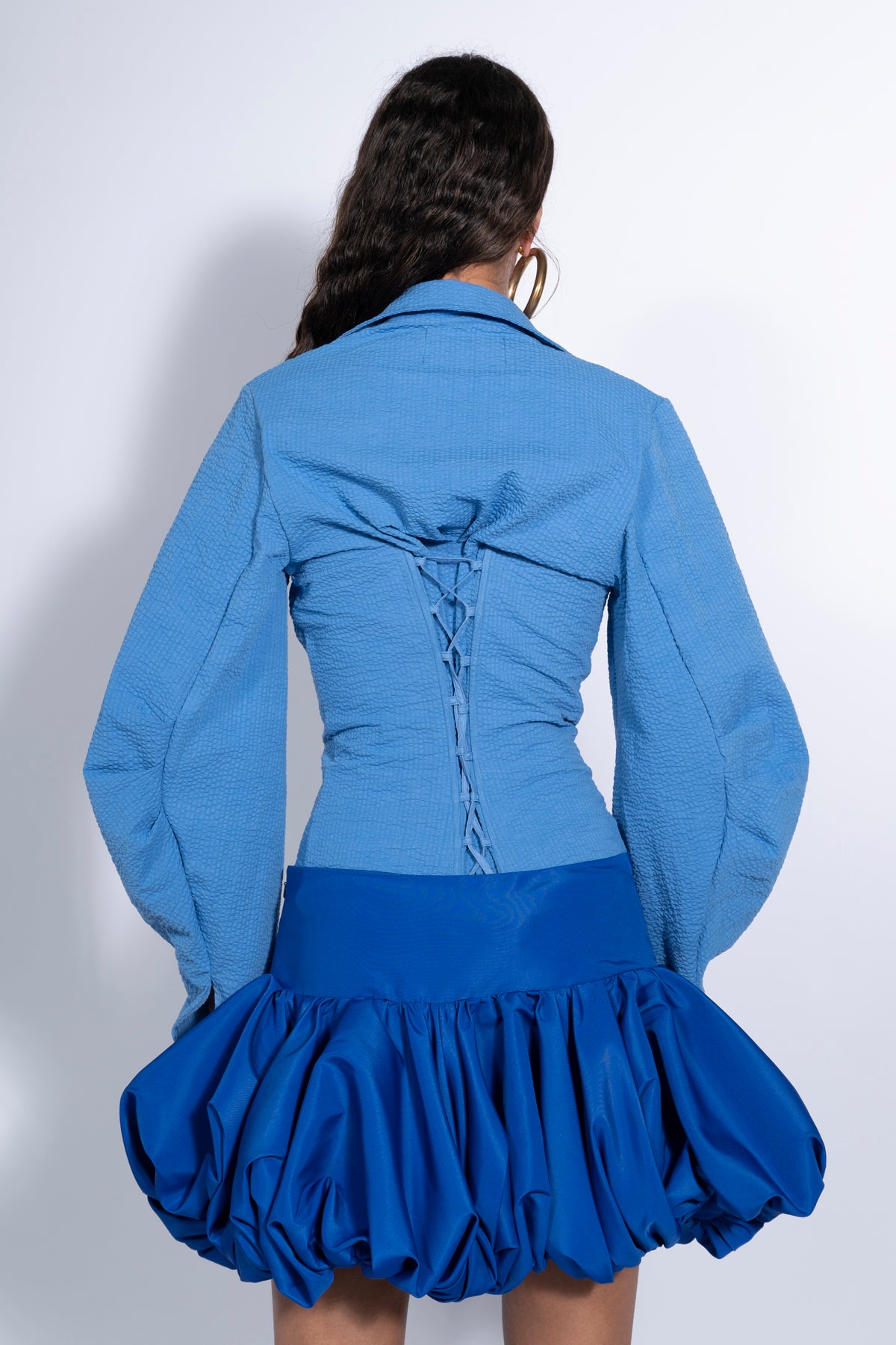 RESTOCKED :Adele Strapless Corset Top in Blue – Madida Clothing