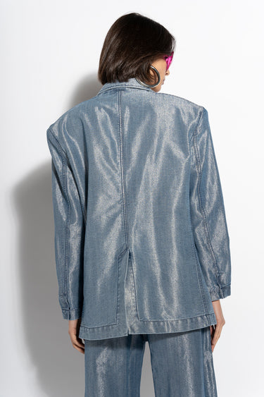 BLUE LUREX OVERSIZED BLAZER marques almeida