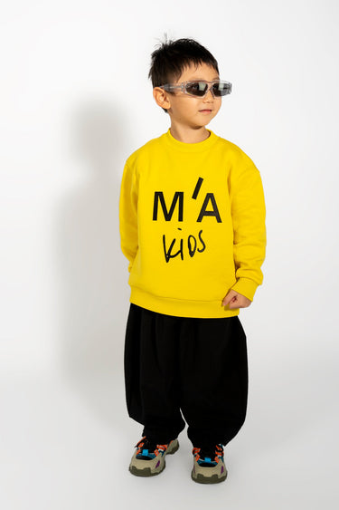 EMBROIDERED CREW NECK IN YELLOW ma kids