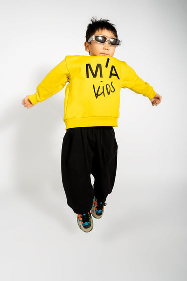 EMBROIDERED CREW NECK IN YELLOW ma kids