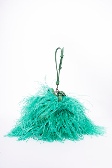 GREEN FEATHER BAG