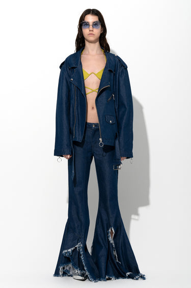 INDIGO DENIM BIKER JACKET marques almeida