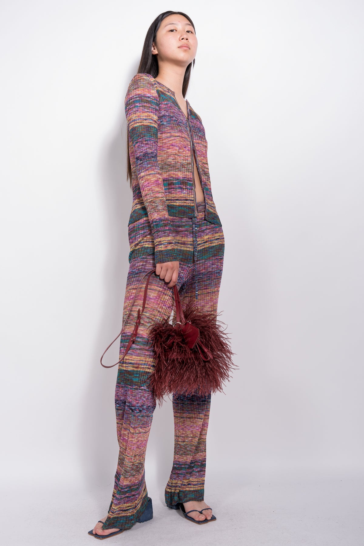 PURPLE MELANGE KNITTED TROUSERS – MARQUES ' ALMEIDA