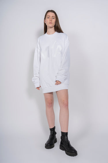 M'A EMBROIDERED JUMPER IN WHITE marques almeida