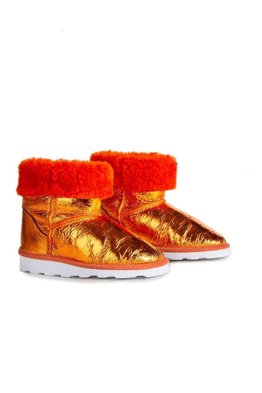 M'A KIDS LEATHER BOOTS IN ORANGE