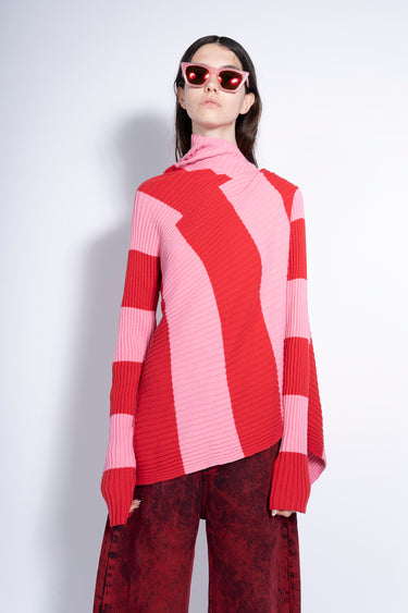 PINK AND RED DRAPED JUMPER marques almeida